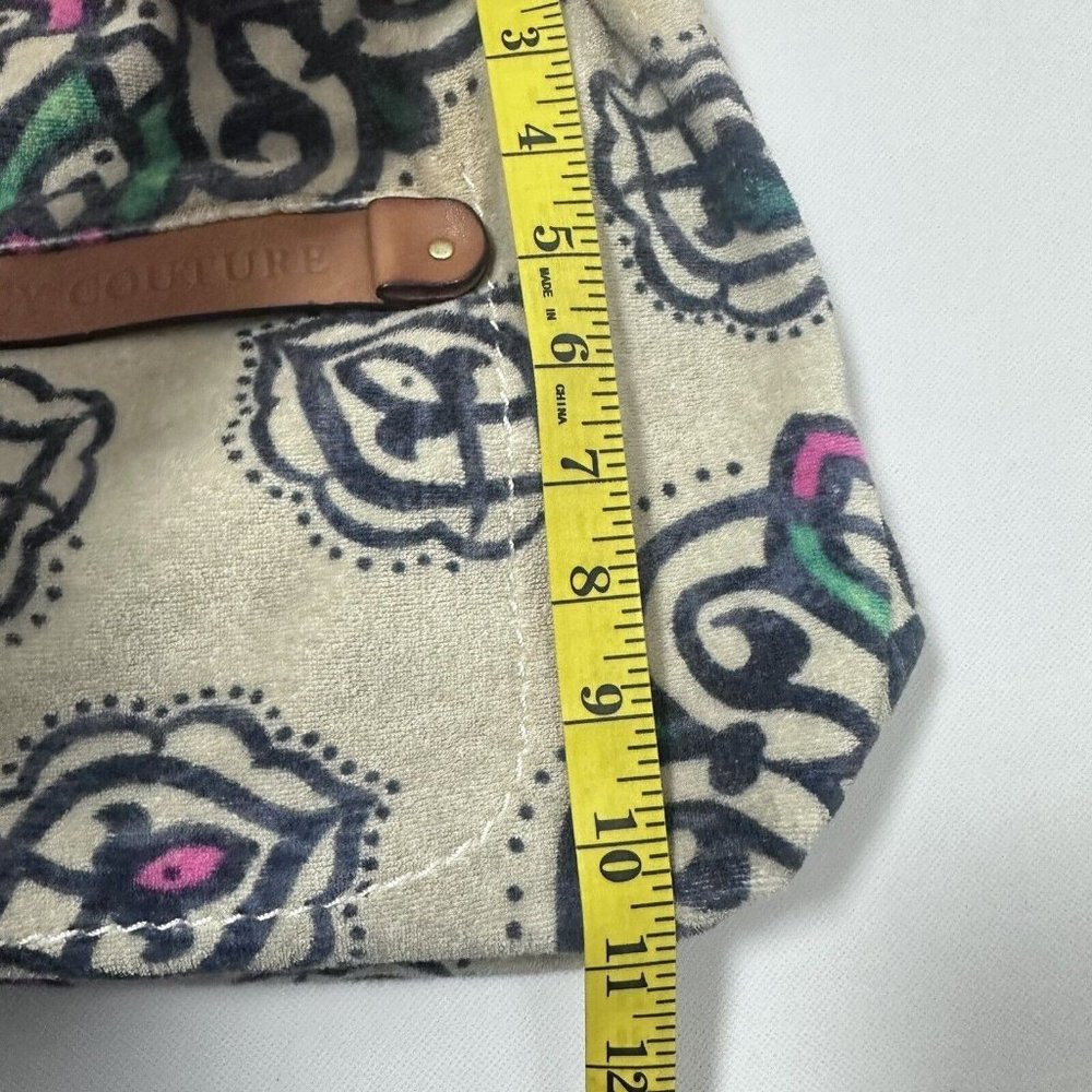 Y2K Juicy Couture Purse Womens Tote Bag Terry Cloth Large Colorful Leath… - Picture 13 of 16